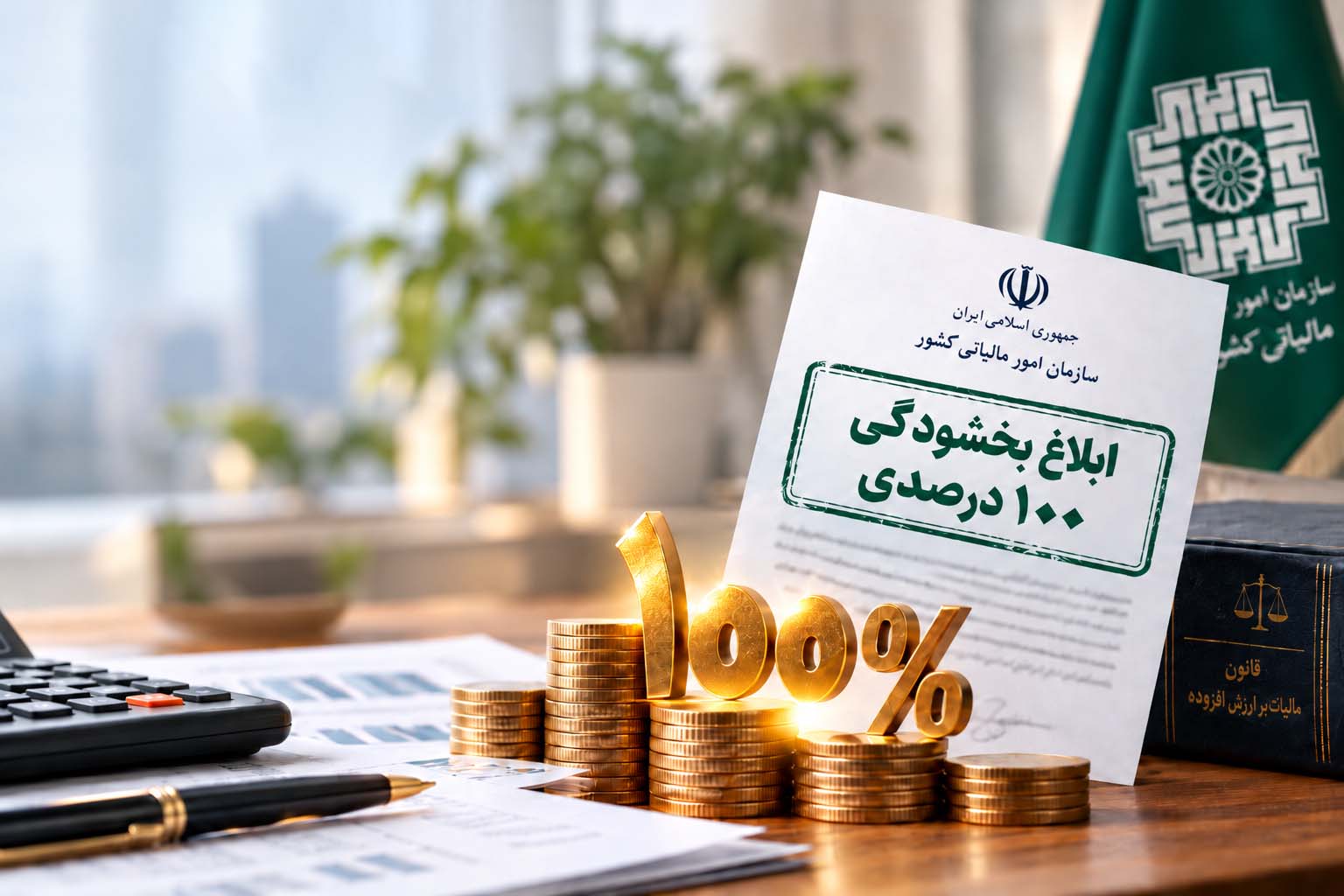 ابلاغ بخشودگی ۱۰۰ درصدی جرایم مالیاتی موضوع ماده ۳۶ قانون مالیات بر ارزش افزوده
